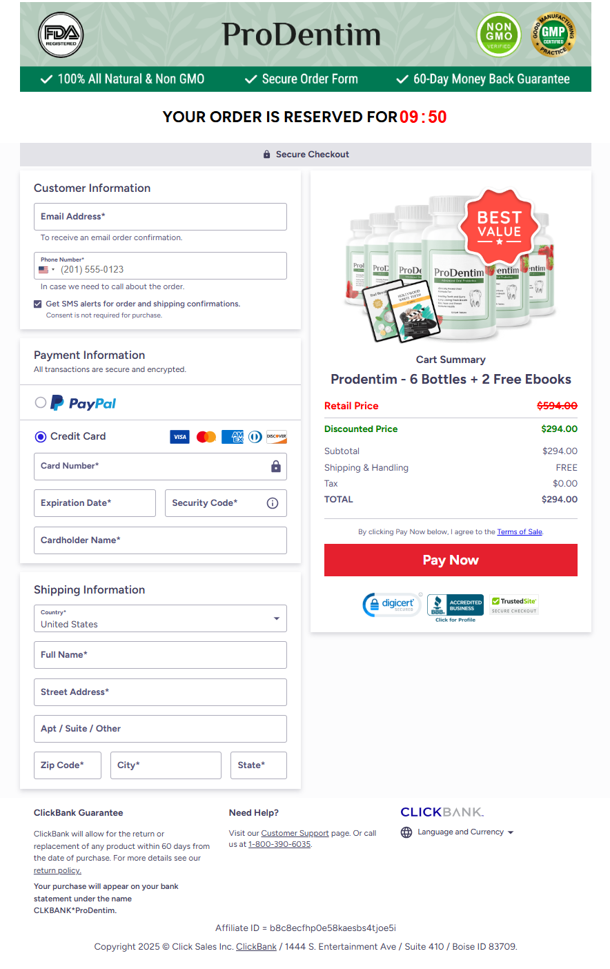 ProDentim Official Website Secure Order Page
